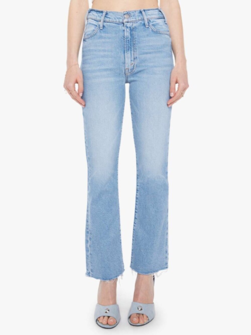Mother the hustler ankle fray Light Blue Women's High-Rise Jeans 23